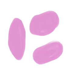 Abstract digital paint shapes solid gouache style collage elements