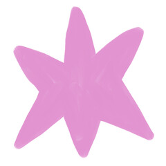 Abstract digital paint shapes solid gouache style collage elements