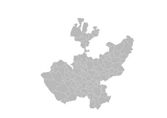 Obraz premium Jalisco, Mexico – administrative vector map with municipality boundaries (Web Mercator projection, PPT-compatible & fully editable)