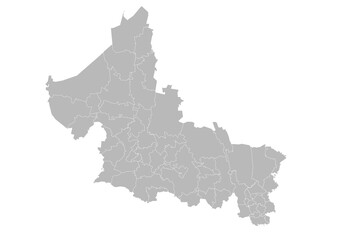 San Luis Potosi, Mexico – administrative vector map with municipality boundaries (Web Mercator projection, PPT-compatible & fully editable)