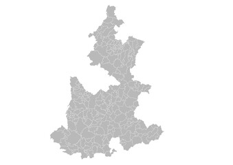 Puebla, Mexico – administrative vector map with municipality boundaries (Web Mercator projection, PPT-compatible & fully editable)