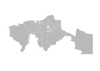 Tabasco, Mexico – administrative vector map with municipality boundaries (Web Mercator projection, PPT-compatible & fully editable)