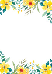Watercolor flowers background vector for design.