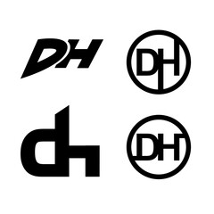Dh Letter simple modern logo icon design
