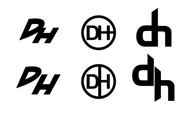 Dh Letter simple modern logo icon design