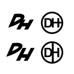 Dh Letter simple modern logo icon design