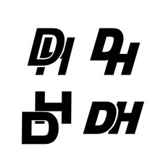 Dh Letter simple modern logo icon design
