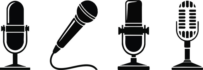 Microphone Music and Audio Icons Set