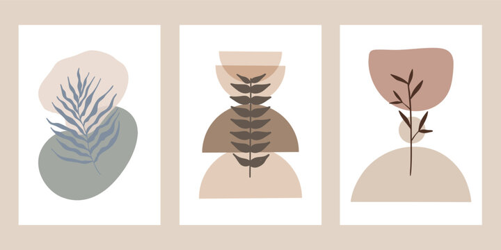 Collection of Boho themed abstract wall art