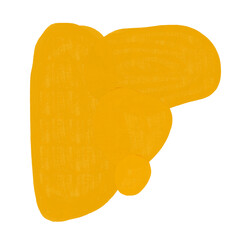 Abstract textured paint shapes solid gouache style collage elements