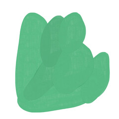 Abstract textured paint shapes solid gouache style collage elements