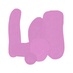 Abstract textured paint shapes solid gouache style collage elements