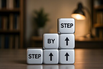 step by step process growth success development business progress improvement learning strategy planning goal achievement productivity motivation idea concept guidance direction leadership