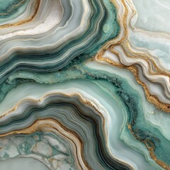 Obraz premium Abstract Green and Gold Marble Texture Art