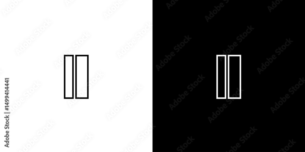 Fototapete letter i and i, ii logo design template. minimal monogram initial based logotype.