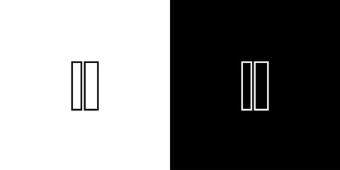 Letter I and I, II logo design template. Minimal monogram initial based logotype.
