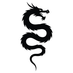 Obraz premium Dragon Tattoo Vector with Tribal Style