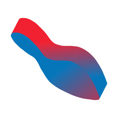 Abstract 3d figure element in children's doodle style in bright cartoon gradient color on white background