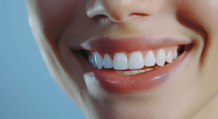 clareamento dental, come&ccedil;ando com dentes opacos e manchados e mostrando o efeito gradual do clareamento, terminando com um sorriso branco e brilhante