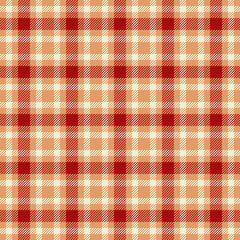 Seamless classic plaid pattern in warm tones. Perfect for backgrounds, textiles, apparel, or graphic design projects with a rustic or cozy theme. Versatile design.