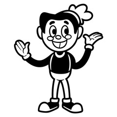 Fototapeta premium Happy cartoon boy illustration with a funny dog character