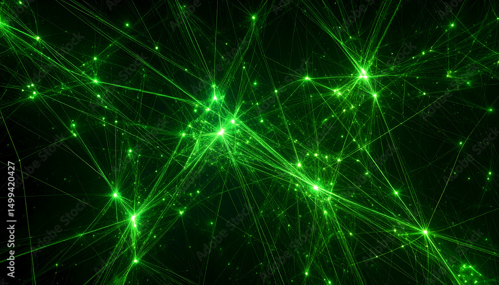 Poster Abstract Green Laser Light Network Visualization Deep Space Neural Network Animation