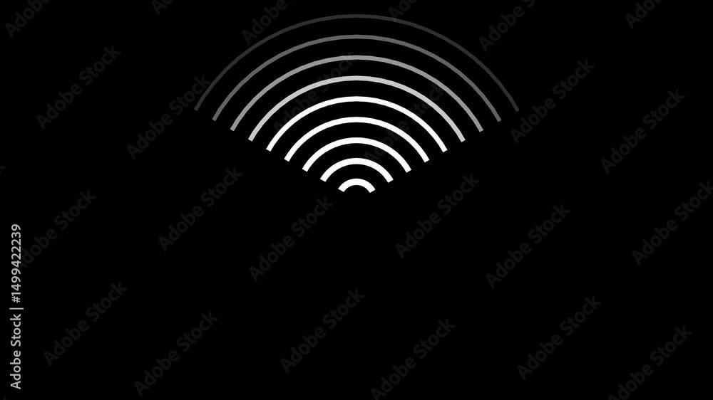 Poster technology radio waves signal icon animation. radio waves background. network tower produced radio w