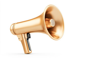 A golden megaphone symbolizing communication and leadership in the corporate world.