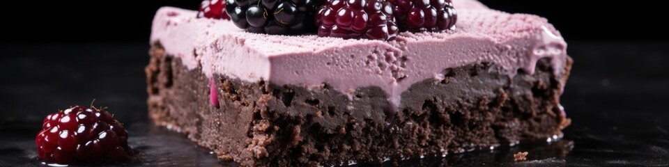 Delikatny tort z jeżynami i ciemną masą czekoladową