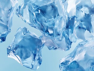 Obraz premium Stunning Close-Up of Crystal Clear Ice Cubes