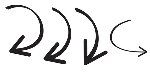 Hand drawn vector arrows doodle set on white background. design element vector illustration.