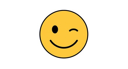 Fototapeta premium Winking yellow emoji illustration 
