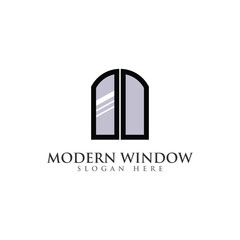 window with glasses logo design