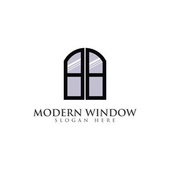 window with glasses logo design
