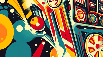  A vintage-style poster promoting a local lottery with bold, colorful graphics (2)