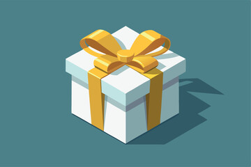 3d Realistic White Gift Boxes with Gold Ribbon Gift Bow Set. Christmas Decoration Vector illustration Design.