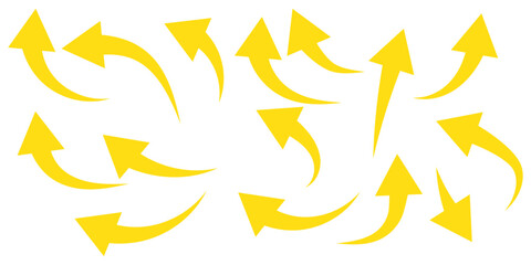 Hand drawn vector arrows doodle set on white background. design element vector illustration.