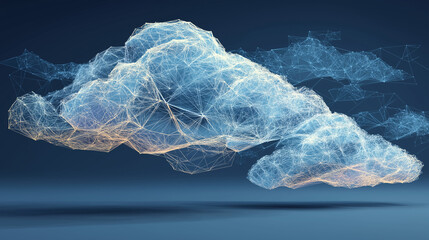 Ethereal cloud network with radiant links, symbolizing cosmic connectivity