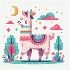 animal, llama, mammal, nature, alpaca, farm, cute, lama, wool, vector, pet, illustration, domestic, fluffy, peru, portrait, wildlife, cartoon, isolated, fur, graphic, zoo, character, furry, funny, out