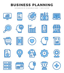Collection of Business Strategy 25 Two Color Icons Pack.