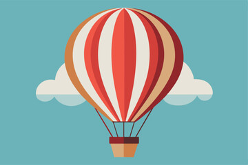 Naklejka premium Vintage Retro Hot Air Balloon Vector Design.