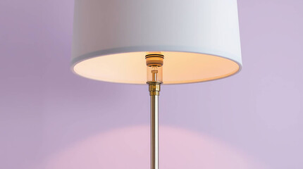 table lamp on pastel lavender background, home decor style with negative space