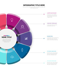 This circular infographic template is a modern business diagram for clear data presentation. The cyclical design of this diagram helps visualize steps and information in your infographic template.