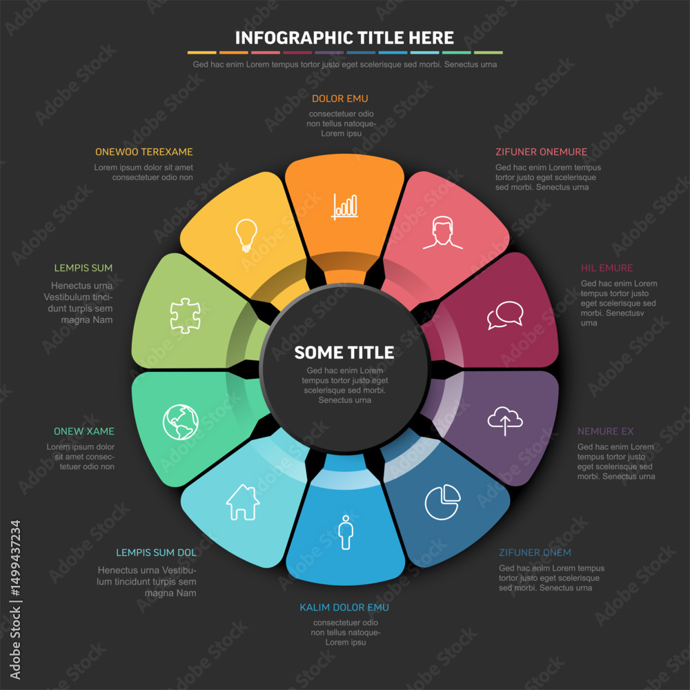 Poster modern circular infographic template for data visualization. this professional circular infographic 