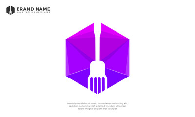 Hexagon screwdriver logo. Modern logo combine hexagon and screwdriver shape. Ideal for building companies, carpentry services, DIY businesses, or hardware store.