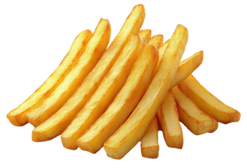 French Fries in a Red Container on a Transparent Background PNG Image