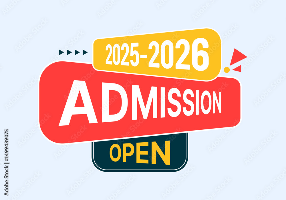 Fototapete admission open unit design collection, a colorful sign that says 2025-26 admission open with a red a
