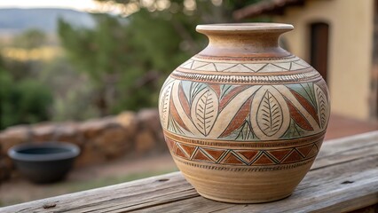 Handcrafted Ceramic Vase Southwestern Design,