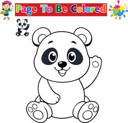 Cute Panda Coloring Page for Kids Printable Animal Activity Sheet

