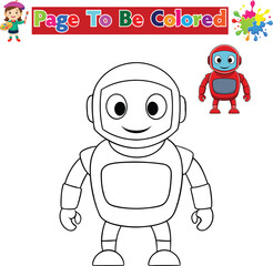 Cartoon robot coloring page for children. Great for printable activities, STEM learning, and creative preschool fun.

